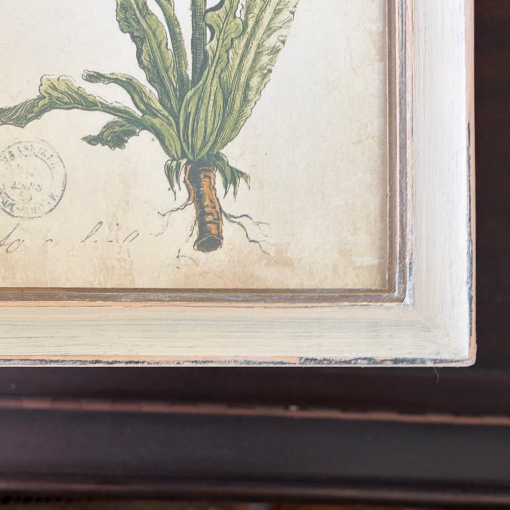 Botanical Print with Butterflies in Wooden Frame - Picture 6 of 6
